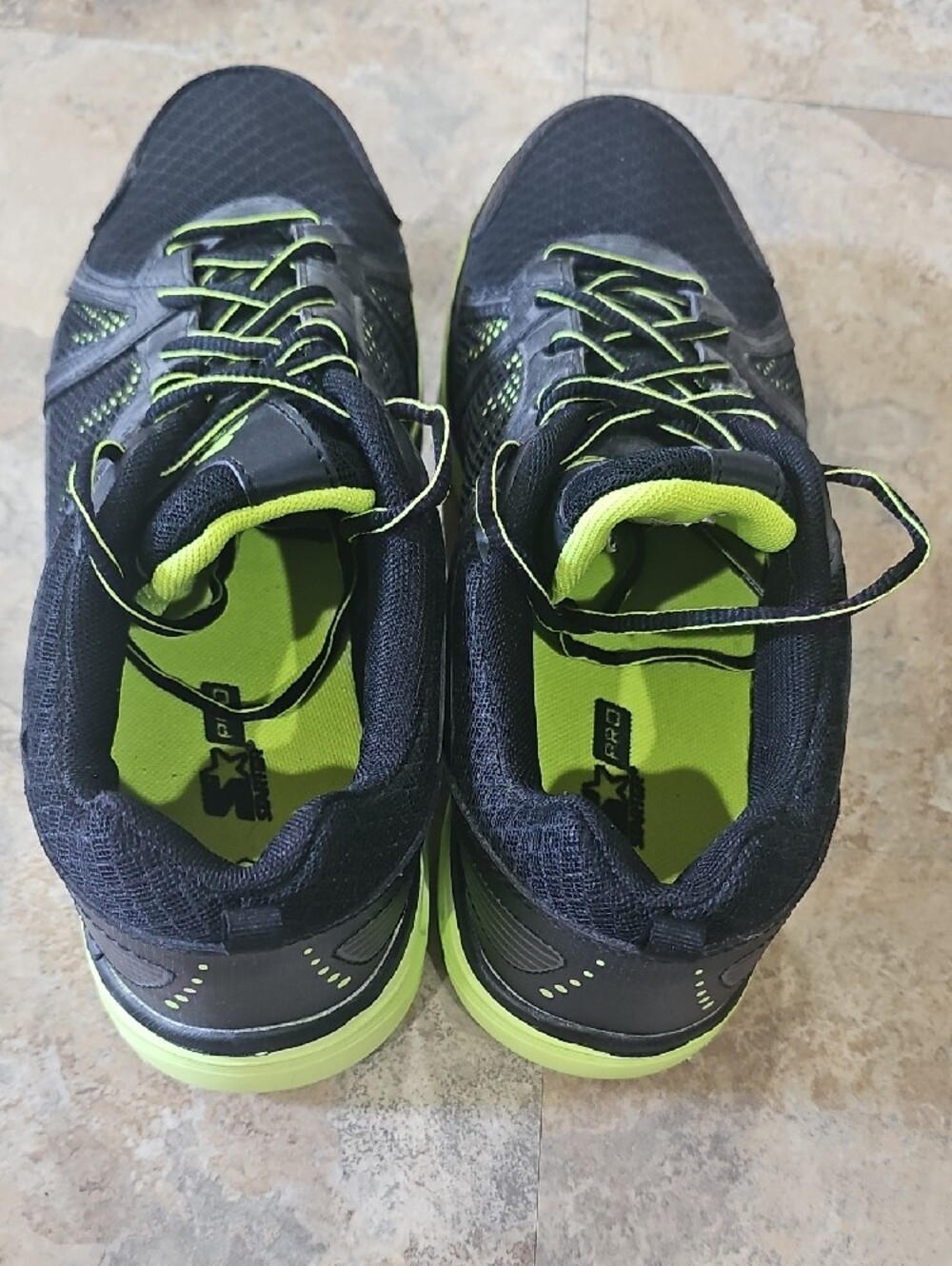 STARTER Men's Black and Neon Green Athletic Sneakers - Picture 4 of 7